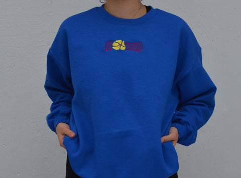 Flowerz Crewneck Sweatshirt - royal blue