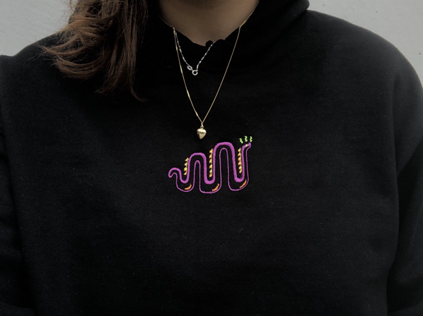 Neon Hoodie Sweatshirt - black